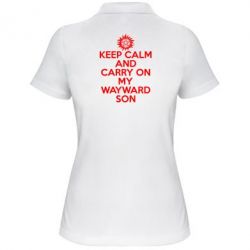 Женское поло Keep Calm and carry on - PrintSalon