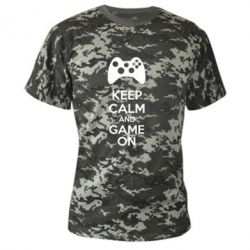 Камуфляжная футболка KEEP CALM and GAME ON - PrintSalon