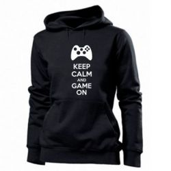 Женское худи KEEP CALM and GAME ON - PrintSalon