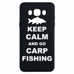 Чехол для Samsung J7 2016 Keep calm and go carp fishing - PrintSalon