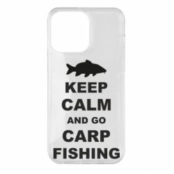 Чехол для iPhone 14 Pro Max Keep calm and go carp fishing - PrintSalon