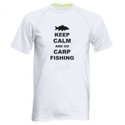 Мужская футболка для спорта Keep calm and go carp fishing - PrintSalon