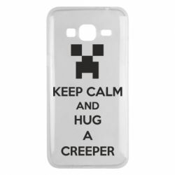 Чехол для Samsung J3 2016 KEEP CALM and HUG A CREEPER - PrintSalon