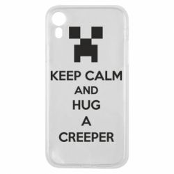 Чехол для iPhone XR KEEP CALM and HUG A CREEPER - PrintSalon