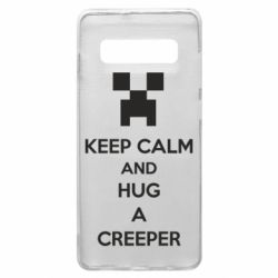 Чехол для Samsung S10+ KEEP CALM and HUG A CREEPER - PrintSalon