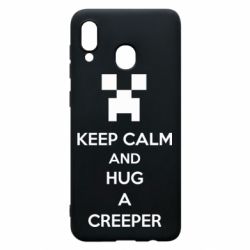 Чехол для Samsung A20 KEEP CALM and HUG A CREEPER - PrintSalon
