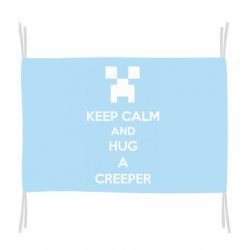 Флаг KEEP CALM and HUG A CREEPER - PrintSalon