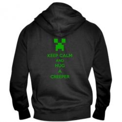 Мужское худи на молнии KEEP CALM and HUG A CREEPER - PrintSalon