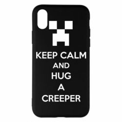 Чехол для iPhone X/Xs KEEP CALM and HUG A CREEPER - PrintSalon
