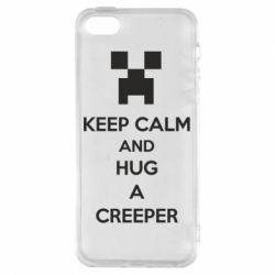 Чехол для iPhone5/5S/SE KEEP CALM and HUG A CREEPER - PrintSalon