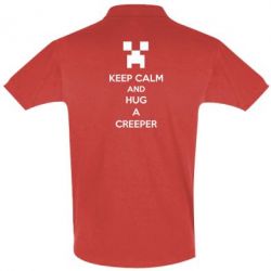 Мужское поло KEEP CALM and HUG A CREEPER - PrintSalon