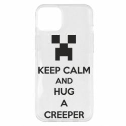 Чехол для iPhone 14 Plus KEEP CALM and HUG A CREEPER - PrintSalon