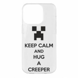 Чехол для iPhone 14 Pro KEEP CALM and HUG A CREEPER - PrintSalon