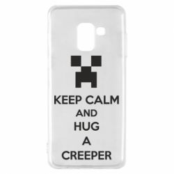 Чехол для Samsung A8 2018 KEEP CALM and HUG A CREEPER - PrintSalon