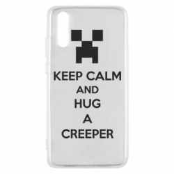 Чехол для Huawei P20 KEEP CALM and HUG A CREEPER - PrintSalon