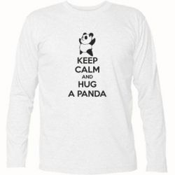 Футболка с длинным рукавом KEEP CALM and HUG A PANDA - PrintSalon