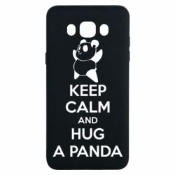 Чехол для Samsung J7 2016 KEEP CALM and HUG A PANDA - PrintSalon