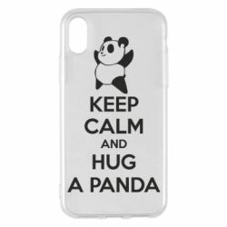 Чехол для iPhone X/Xs KEEP CALM and HUG A PANDA - PrintSalon