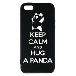 Чехол для iPhone5/5S/SE KEEP CALM and HUG A PANDA - PrintSalon