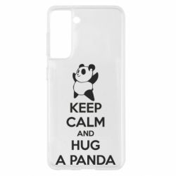 Чехол для Samsung S21 KEEP CALM and HUG A PANDA - PrintSalon