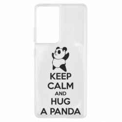 Чехол для Samsung S21 Ultra KEEP CALM and HUG A PANDA - PrintSalon