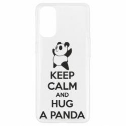 Чехол для Oppo Reno 4 KEEP CALM and HUG A PANDA - PrintSalon