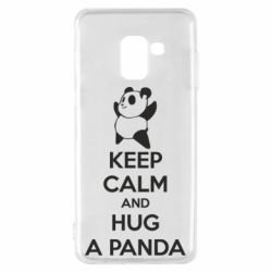Чехол для Samsung A8 2018 KEEP CALM and HUG A PANDA