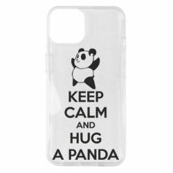 Чехол для iPhone 14 KEEP CALM and HUG A PANDA - PrintSalon