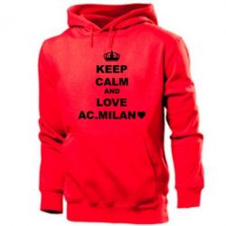 Мужское худи Keep calm and love AC Milan - PrintSalon