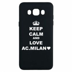 Чехол для Samsung J7 2016 Keep calm and love AC Milan - PrintSalon