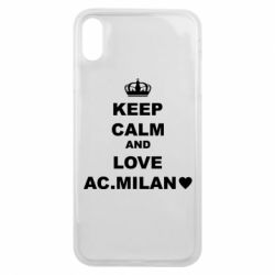 Чехол для iPhone Xs Max Keep calm and love AC Milan - PrintSalon