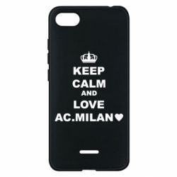 Чехол для Xiaomi Redmi 6A Keep calm and love AC Milan