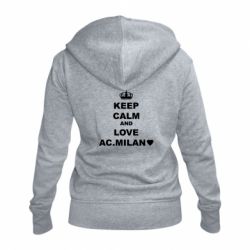 Женское худи на молнии Keep calm and love AC Milan - PrintSalon