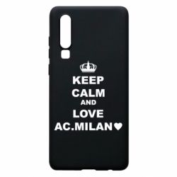 Чехол для Huawei P30 Keep calm and love AC Milan - PrintSalon