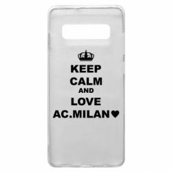 Чехол для Samsung S10+ Keep calm and love AC Milan - PrintSalon