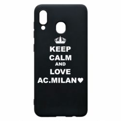 Чехол для Samsung A20 Keep calm and love AC Milan - PrintSalon