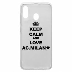 Чехол для Samsung A30 Keep calm and love AC Milan - PrintSalon