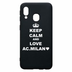 Чехол для Samsung A40 Keep calm and love AC Milan - PrintSalon