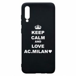 Чехол для Samsung A70 Keep calm and love AC Milan - PrintSalon