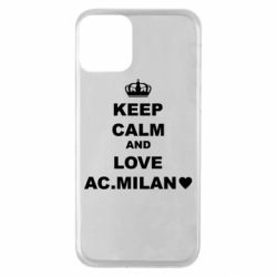 Чехол для iPhone 11 Keep calm and love AC Milan - PrintSalon