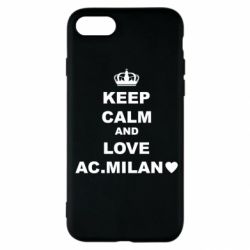 Чехол для iPhone SE 2020 Keep calm and love AC Milan - PrintSalon