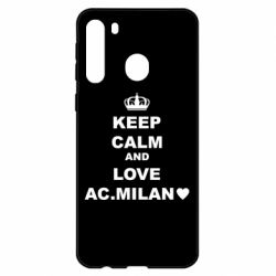 Чехол для Samsung A21 Keep calm and love AC Milan - PrintSalon