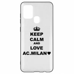 Чехол для Samsung A21s Keep calm and love AC Milan - PrintSalon