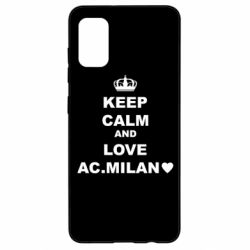 Чехол для Samsung A41 Keep calm and love AC Milan - PrintSalon