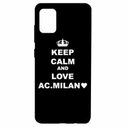 Чехол для Samsung A51 Keep calm and love AC Milan - PrintSalon