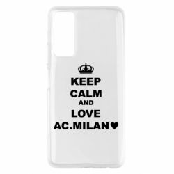 Чехол для Huawei P Smart 2021 Keep calm and love AC Milan - PrintSalon