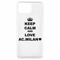 Чехол для Oppo A73 Keep calm and love AC Milan - PrintSalon