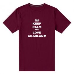 Мужская футболка премиум Keep calm and love AC Milan - PrintSalon