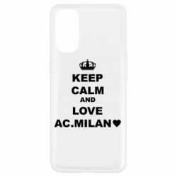 Чехол для Oppo Reno 4 Keep calm and love AC Milan - PrintSalon