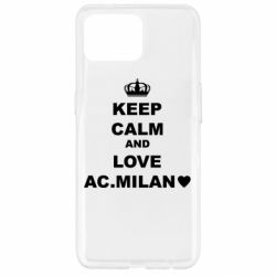 Чехол для Oppo Reno 4 Lite Keep calm and love AC Milan